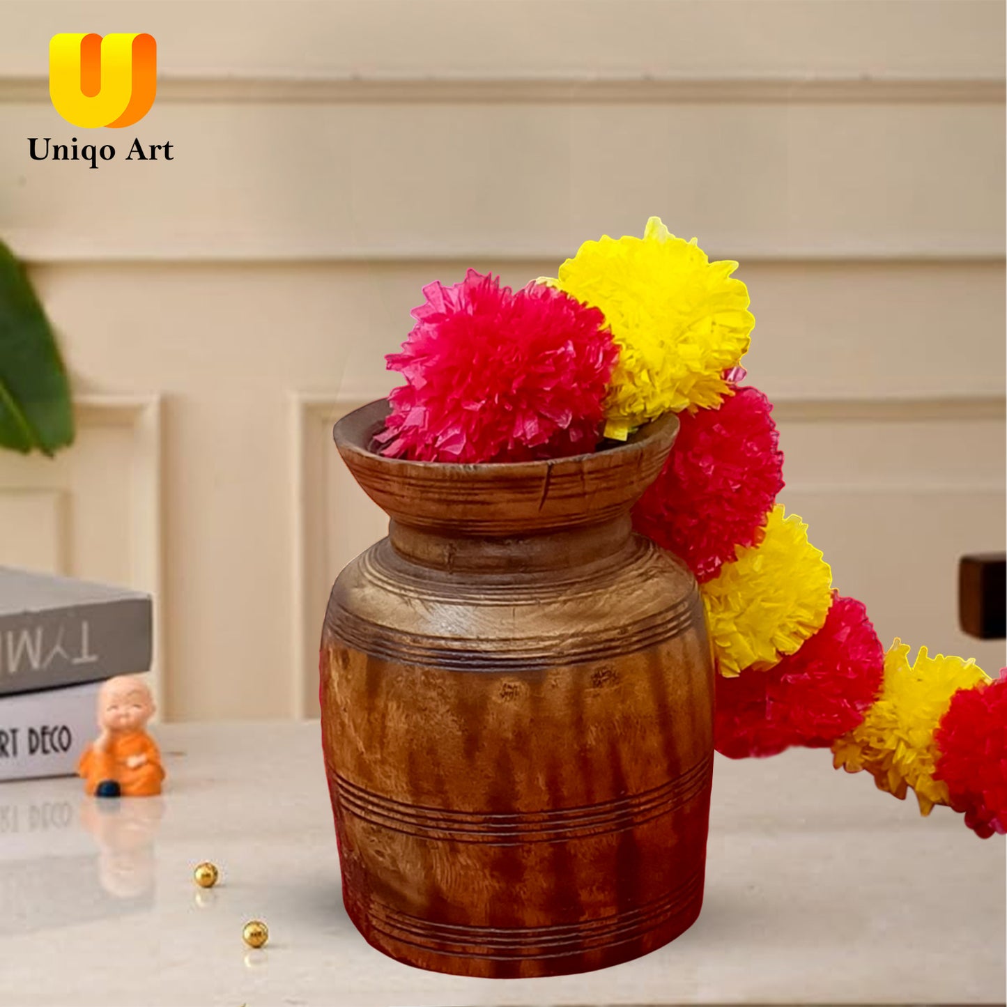 Vintage Himachal Wooden Flower Pot