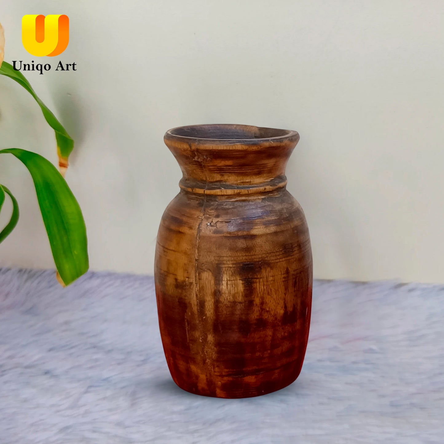 Uniqo Art Antique Wooden Planter – Timeless Elegance for Home & Office