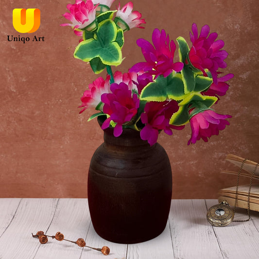 Vintage Wooden Jug Pot – Handcrafted Teak Décor Vase