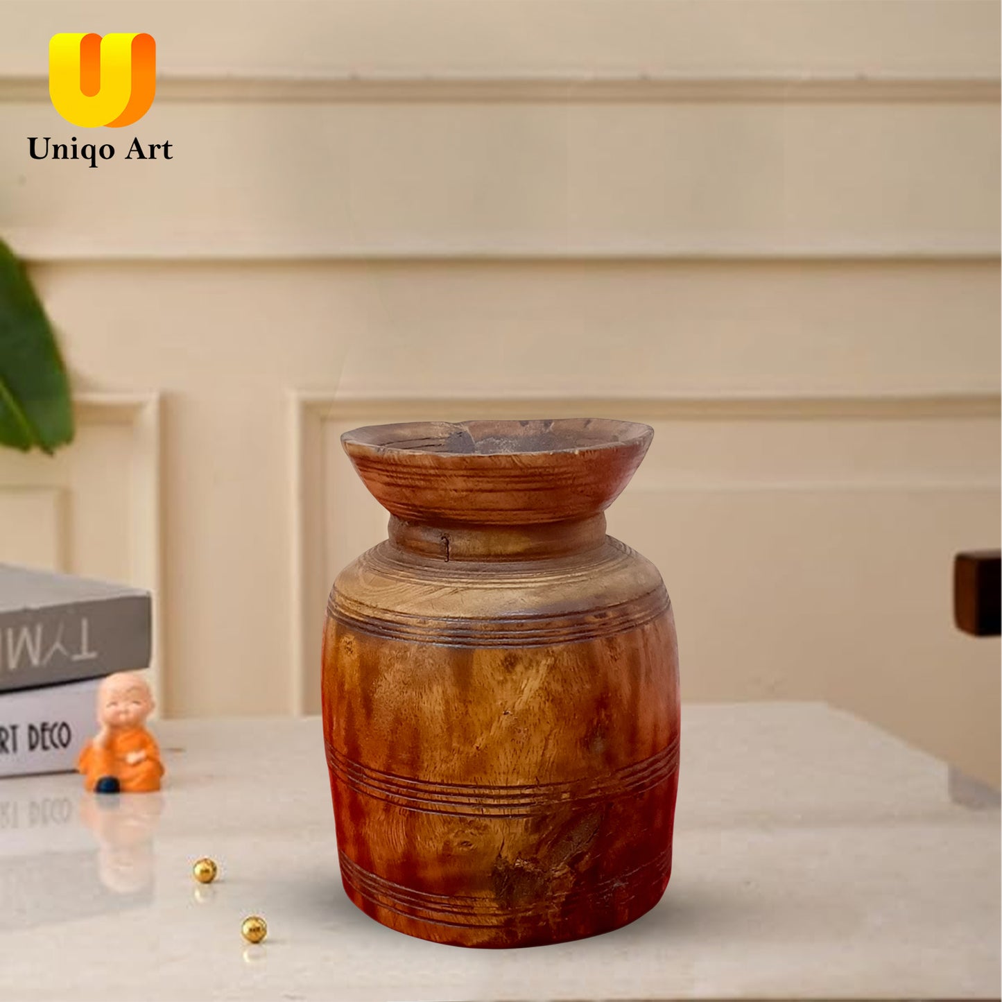 Vintage Himachal Wooden Flower Pot