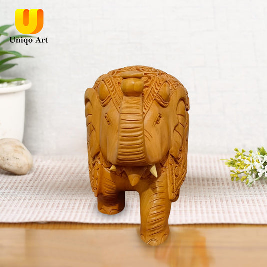 Handcrafted Wooden Elephant– Up Trunk Showpiece