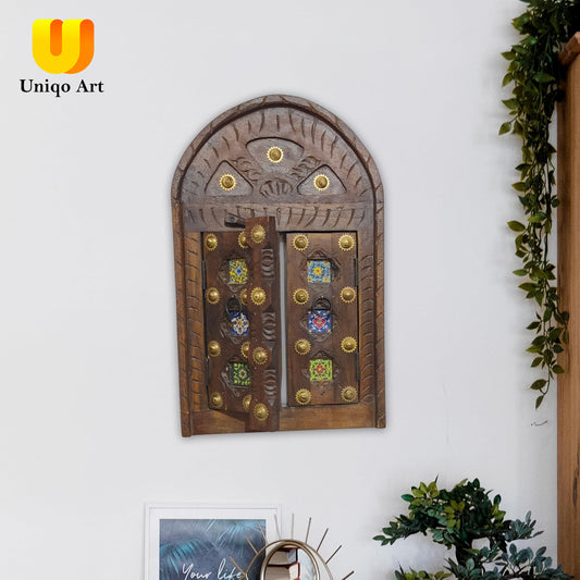 Rustic Decor Window, Carved Wooden Wall Jharokha , Jharokha Window, Vintage Inspired Wall Decor.
