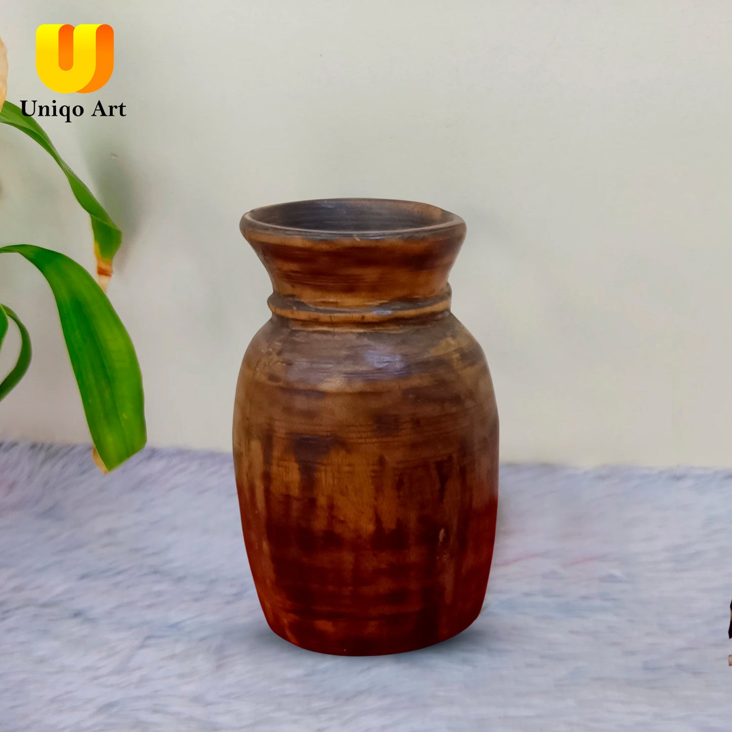Uniqo Art Antique Wooden Planter – Timeless Elegance for Home & Office