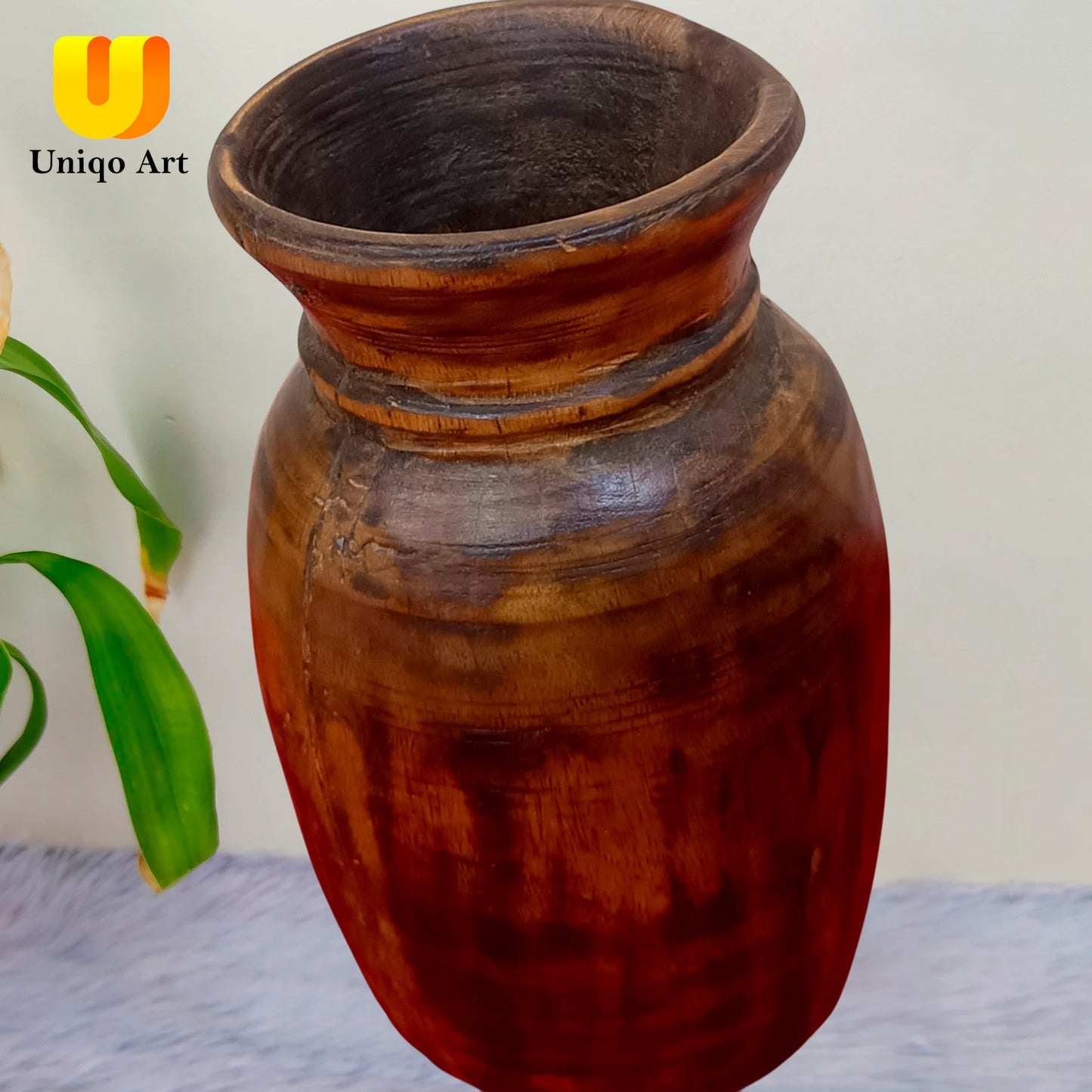 Uniqo Art Antique Wooden Planter – Timeless Elegance for Home & Office