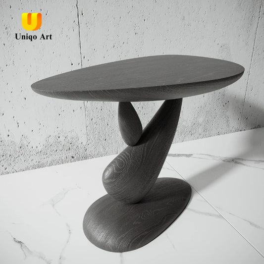 Modern Sculptural Side Table – Artistic Wooden Accent Table for Contemporary Interiors