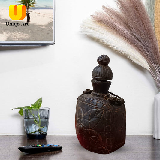 Handcrafted Wooden Bottle – Vintage Surahi Style