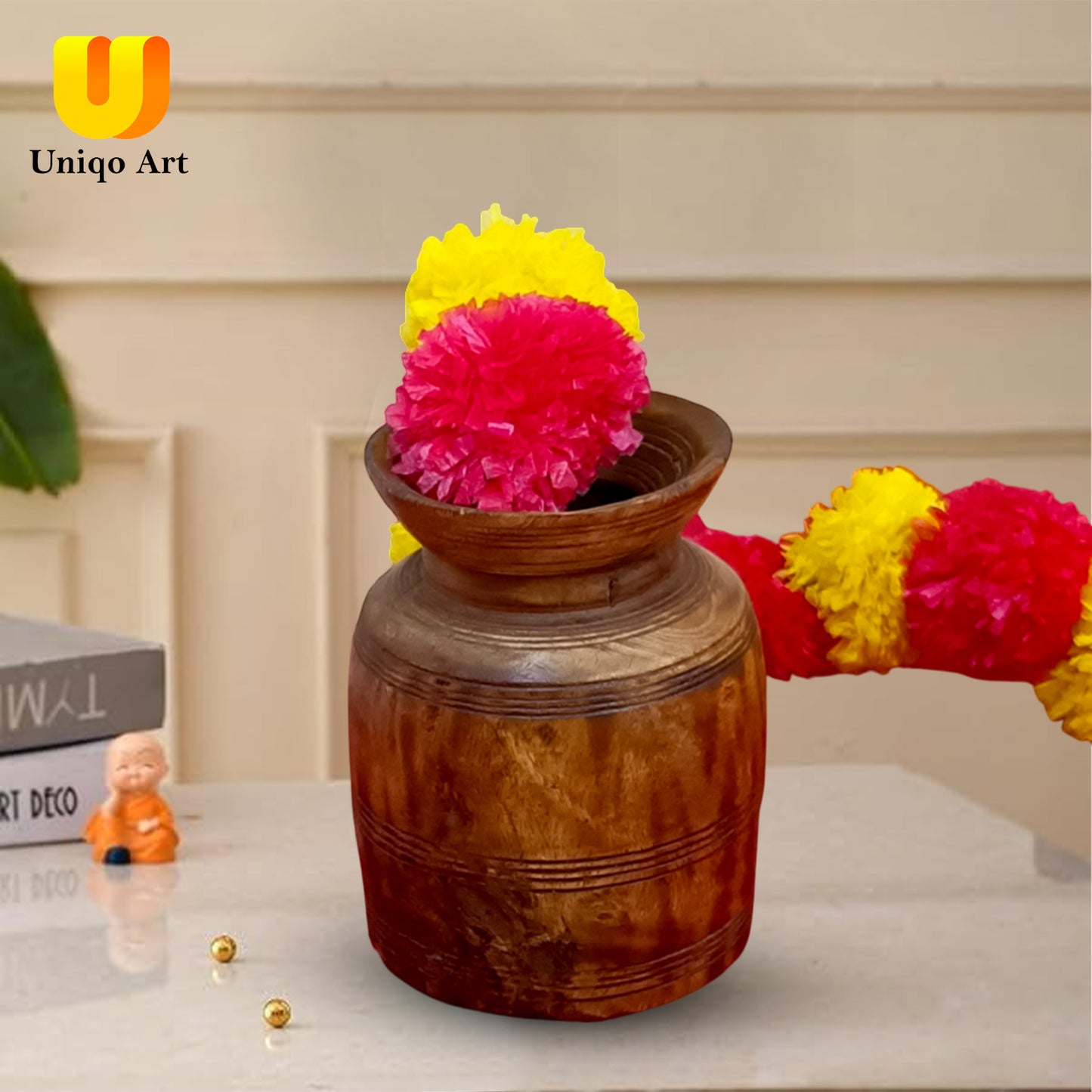 Vintage Himachal Wooden Flower Pot