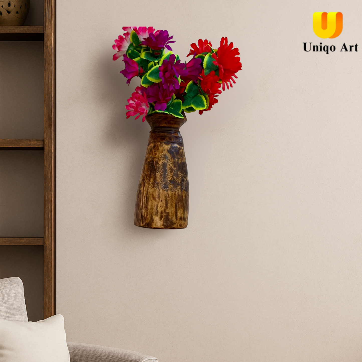Handmade Wooden Wall Hanging Flower Pot