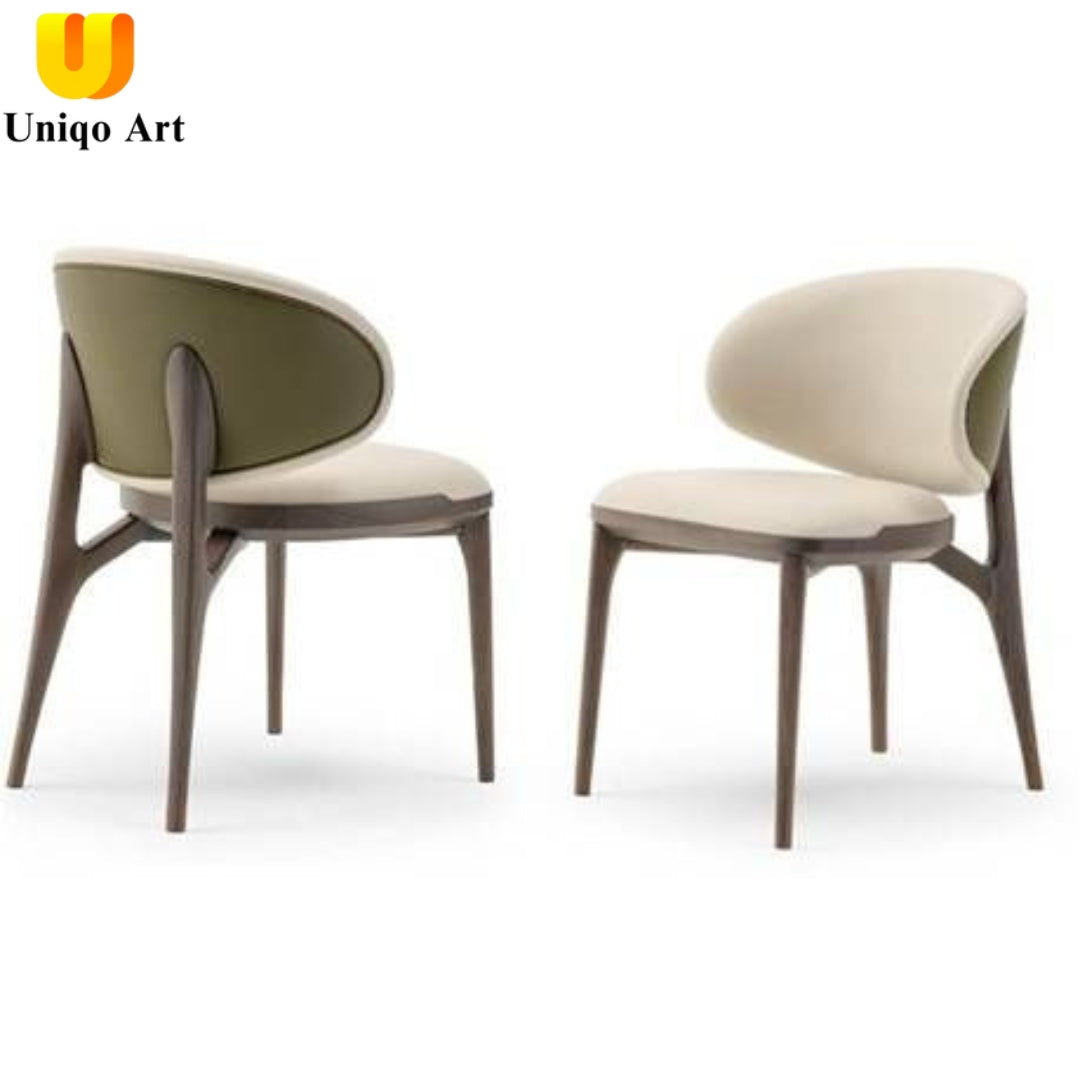 Uniqo Art Modern Dining Chair – Elegant Curved Backrest with Wooden Frame