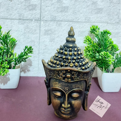 Uniqo Art Small Buddha Head | Decorative Idol Statue for Home, Mandir, Office & Gifting