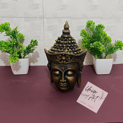 Uniqo Art Small Buddha Head | Decorative Idol Statue for Home, Mandir, Office & Gifting