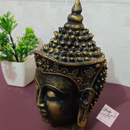 Uniqo Art Small Buddha Head | Decorative Idol Statue for Home, Mandir, Office & Gifting