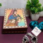 Uniqo Art Handcrafted & Hand-painted Wooden Jewellery Box | Velvet-Lined Organiser | Antique Cultural Design | Gift for Women (Brown)