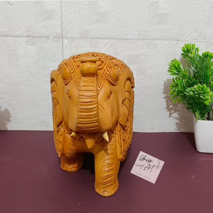 Handcrafted Wooden Elephant– Up Trunk Showpiece