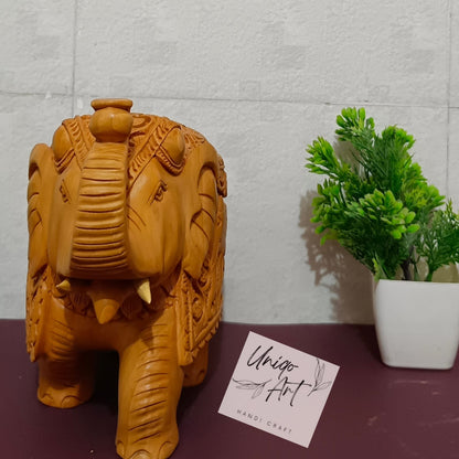 Handcrafted Wooden Elephant– Up Trunk Showpiece