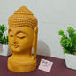 Art Deco Wooden Buddha Head Figurine – Perfect for Mandir & Office Spaces